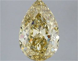 Picture of Lab Grown Diamond 3.09 Carats, Pear with  Cut, Fancy Intense Yellow Color, VS1 Clarity and Certified by IGI