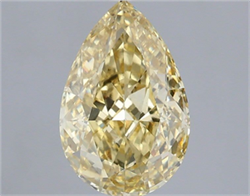 Picture of Lab Grown Diamond 3.07 Carats, Pear with  Cut, Fancy Intense Yellow Color, VVS2 Clarity and Certified by IGI