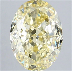 Picture of Lab Grown Diamond 3.08 Carats, Oval with  Cut, Fancy Yellow Color, VS1 Clarity and Certified by IGI