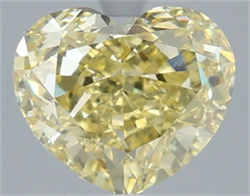 Picture of Lab Grown Diamond 4.03 Carats, Heart with  Cut, Fancy Intense Yellow Color, VS1 Clarity and Certified by IGI
