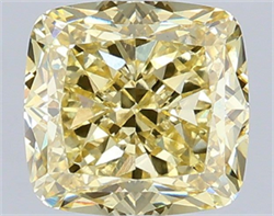 Picture of Lab Grown Diamond 3.07 Carats, CUSHION MODIFIED with  Cut, Fancy Yellow Color, VS1 Clarity and Certified by IGI