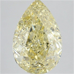 Picture of Lab Grown Diamond 4.02 Carats, Pear with  Cut, Fancy Intense Yellow Color, VS1 Clarity and Certified by IGI