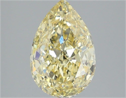Picture of Lab Grown Diamond 2.54 Carats, Pear with  Cut, Fancy Intense Yellow Color, VS1 Clarity and Certified by IGI