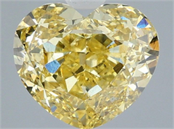 Picture of Lab Grown Diamond 3.04 Carats, Heart with  Cut, Fancy Intense Yellow Color, VS2 Clarity and Certified by IGI