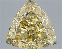 Picture of Lab Grown Diamond 3.05 Carats, TRIANGULAR with  Cut, Fancy Intense Yellow Color, VS2 Clarity and Certified by IGI