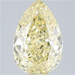 Picture of Lab Grown Diamond 3.03 Carats, Pear with  Cut, Fancy Yellow Color, VS1 Clarity and Certified by IGI