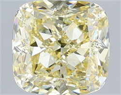 Picture of Lab Grown Diamond 3.03 Carats, CUSHION MODIFIED with  Cut, Fancy Light Yellow Color, VVS2 Clarity and Certified by IGI