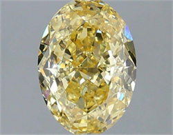 Picture of Lab Grown Diamond 2.10 Carats, Oval with  Cut, Fancy Vivid Yellow Color, VS1 Clarity and Certified by IGI