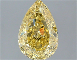 Picture of Lab Grown Diamond 1.58 Carats, Pear with  Cut, Fancy Vivid Yellow Color, VS1 Clarity and Certified by IGI