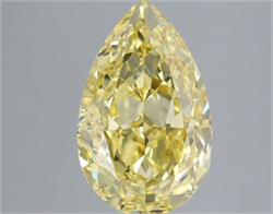 Picture of Lab Grown Diamond 3.21 Carats, Pear with  Cut, Fancy Intense Yellow Color, VS2 Clarity and Certified by IGI