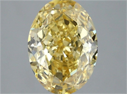 Picture of Lab Grown Diamond 3.60 Carats, Oval with  Cut, Fancy Intense Yellow Color, VS1 Clarity and Certified by IGI