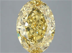 Picture of Lab Grown Diamond 4.55 Carats, Oval with  Cut, Fancy Intense Yellow Color, VS2 Clarity and Certified by IGI