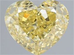 Picture of Lab Grown Diamond 1.76 Carats, Heart with  Cut, Fancy Intense Yellow Color, VS1 Clarity and Certified by IGI