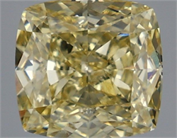 Picture of Lab Grown Diamond 3.58 Carats, CUSHION MODIFIED with  Cut, Fancy Intense Yellow Color, VS1 Clarity and Certified by IGI