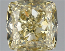 Picture of Lab Grown Diamond 3.60 Carats, CUSHION MODIFIED with  Cut, Fancy Yellow Color, VVS2 Clarity and Certified by IGI