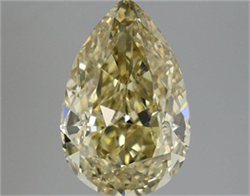 Picture of Lab Grown Diamond 5.06 Carats, Pear with  Cut, Fancy Intense Yellow Color, VS1 Clarity and Certified by IGI
