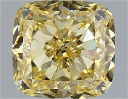 Picture of Lab Grown Diamond 2.09 Carats, CUSHION MODIFIED with  Cut, Fancy Intense Yellow Color, VS1 Clarity and Certified by IGI