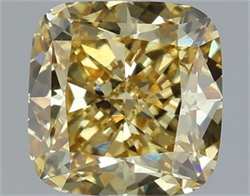 Picture of Lab Grown Diamond 2.03 Carats, CUSHION MODIFIED with  Cut, Fancy Intense Yellow Color, VVS2 Clarity and Certified by IGI