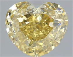 Picture of Lab Grown Diamond 2.59 Carats, Heart with  Cut, Fancy Intense Yellow Color, VVS2 Clarity and Certified by IGI