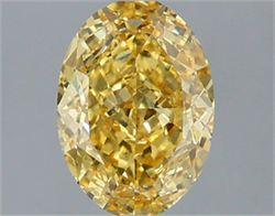 Picture of Lab Grown Diamond 2.05 Carats, Oval with  Cut, Fancy Vivid Yellow Color, VS1 Clarity and Certified by IGI