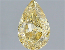 Picture of Lab Grown Diamond 1.51 Carats, Pear with  Cut, Fancy Intense Yellow Color, VS1 Clarity and Certified by IGI