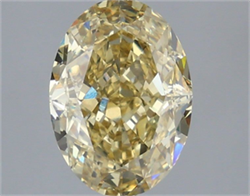 Picture of Lab Grown Diamond 3.06 Carats, Oval with  Cut, Fancy Yellow Color, VVS2 Clarity and Certified by IGI