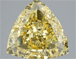 Picture of Lab Grown Diamond 3.06 Carats, TRIANGULAR with  Cut, Fancy Intense Yellow Color, VS1 Clarity and Certified by IGI