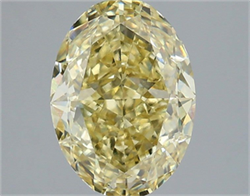 Picture of Lab Grown Diamond 3.10 Carats, Oval with  Cut, Fancy Yellow Color, VS1 Clarity and Certified by IGI