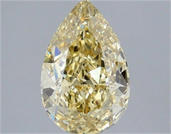 Picture of Lab Grown Diamond 2.51 Carats, Pear with  Cut, Fancy Intense Yellow Color, VVS2 Clarity and Certified by IGI