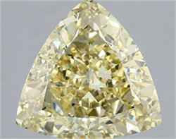 Picture of Lab Grown Diamond 3.58 Carats, TRIANGULAR with  Cut, Fancy Light Yellow Color, VS1 Clarity and Certified by IGI
