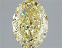 Picture of Lab Grown Diamond 2.50 Carats, Oval with  Cut, Fancy Yellow Color, VS1 Clarity and Certified by IGI