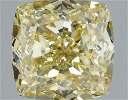 Picture of Lab Grown Diamond 3.59 Carats, CUSHION MODIFIED with  Cut, Fancy Yellow Color, VS1 Clarity and Certified by IGI