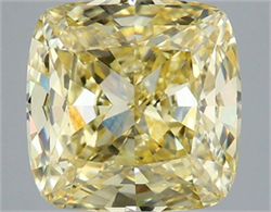 Picture of Lab Grown Diamond 4.59 Carats, CUSHION MODIFIED with  Cut, Fancy Intense Yellow Color, VS1 Clarity and Certified by IGI