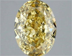 Picture of Lab Grown Diamond 3.01 Carats, Oval with  Cut, Fancy Intense Yellow Color, VS1 Clarity and Certified by IGI