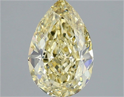 Picture of Lab Grown Diamond 2.09 Carats, Pear with  Cut, Fancy Intense Yellow Color, VS1 Clarity and Certified by IGI
