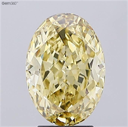 Picture of Lab Grown Diamond 4.15 Carats, Oval with  Cut, Fancy Intense Yellow Color, VVS2 Clarity and Certified by IGI