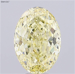 Picture of Lab Grown Diamond 7.15 Carats, Oval with  Cut, Fancy Intense Yellow Color, VVS2 Clarity and Certified by IGI