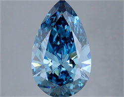 Picture of Lab Grown Diamond 5.65 Carats, Pear with  Cut, Fancy Vivid Blue Color, VS2 Clarity and Certified by IGI