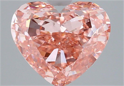 Picture of Lab Grown Diamond 3.00 Carats, Heart with  Cut, Fancy Vivid Pink Color, VS2 Clarity and Certified by IGI