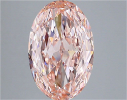 Picture of Lab Grown Diamond 10.06 Carats, Oval with  Cut, Fancy Vivid Pink Color, VVS2 Clarity and Certified by IGI