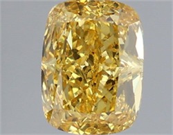 Picture of Lab Grown Diamond 1.94 Carats, CUSHION MODIFIED with  Cut, Fancy Vivid Yellow Color, VS2 Clarity and Certified by IGI