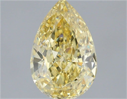 Picture of Lab Grown Diamond 2.09 Carats, Pear with  Cut, Fancy Vivid Yellow Color, VS1 Clarity and Certified by IGI