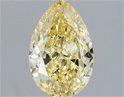 Picture of Lab Grown Diamond 1.59 Carats, Pear with  Cut, Fancy Intense Yellow Color, VVS2 Clarity and Certified by IGI