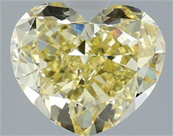 Picture of Lab Grown Diamond 3.04 Carats, Heart with  Cut, Fancy Yellow Color, VS1 Clarity and Certified by IGI