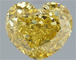 Picture of Lab Grown Diamond 3.09 Carats, Heart with  Cut, Fancy Vivid Yellow Color, VS1 Clarity and Certified by IGI