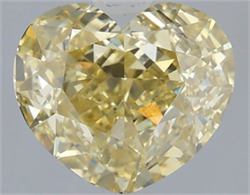 Picture of Lab Grown Diamond 2.06 Carats, Heart with  Cut, Fancy Intense Yellow Color, VS1 Clarity and Certified by IGI
