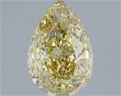 Picture of Lab Grown Diamond 2.02 Carats, Pear with  Cut, Fancy Intense Yellow Color, VS1 Clarity and Certified by IGI