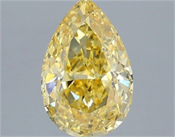 Picture of Lab Grown Diamond 2.03 Carats, Pear with  Cut, Fancy Vivid Yellow Color, VS1 Clarity and Certified by IGI