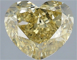 Picture of Lab Grown Diamond 2.58 Carats, Heart with  Cut, Fancy Intense Yellow Color, VS1 Clarity and Certified by IGI
