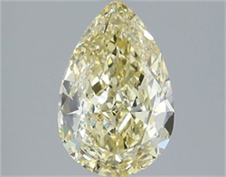 Picture of Lab Grown Diamond 2.56 Carats, Pear with  Cut, Fancy Yellow Color, VVS2 Clarity and Certified by IGI